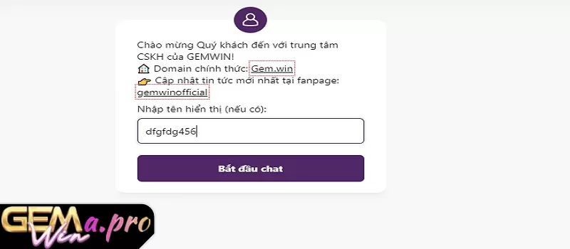 Liên hệ hỗ trợ GEMWIN